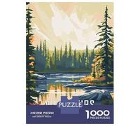 Voyageurs National Park Poster 1000 Piece Jigsaw Puzzle, Historic Square Architecture, Screen-Free Fun, Matte Printed Jigsaw, for Travel Lovers, 70x50cm/1000pcs