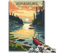 Voyageurs National Park Sunset Jigsaw Puzzles for Adults 1000 Piece Puzzle, Decompressing Intellectual Educational Toy Educational Game for Birthday, Chrismas 1000pcs (50x75cm)