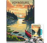 Voyageurs National Park Sunset Puzzles for Adults Teens 1000pc Puzzle,Decompressing Intellectual Educational Toy Great Gifts And Toys 38x26cm