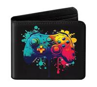 VOYANTE Kids Wallet for Boys, Coin Purse with RFID Protection, Leather Purse with Game Controller Pattern, Waterproof Bifold Boys Wallet, Birthday Gift for Video Game Gaming Gamer Teenage