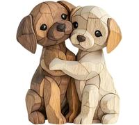 VOYANTE Wooden Dog Ornaments, 2D Natural Wood Color Animal Patterns Desktop Decor Ornament, Whimsical Ornaments for Living Room Accessories, Shelves, Mantels & Entryway Table Decorations, Dog Gifts