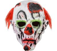 Voyiparty Horror mental Illness Clown Latex Mask Adult Halloween Horror Costume Accessories