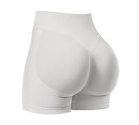 VOYJOY Women Workout Impact Shorts 2.5"/ 3.6"/ 4.5"/ 6" Scrunch Butt Lifting Gym Seamless Booty Biker Shorts, Feather Beige, XS