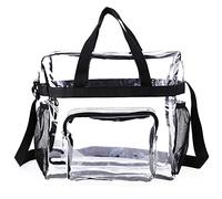 Voylansi Strap And Front Storage Compartment Transparent Lunch Bags For Men And Women For Work Light Makeup Travel Bag (Black, One Size)