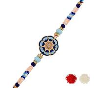 VOYLLA Blue Enamelled And Beaded Men's Rakhi For Brother|Pack Of 1|Rakhi Special|