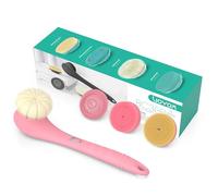 VOYOR Electric Body Brush Back Scrubber for Shower with Long Handle, Pink