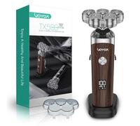 VOYOR Electric Razor for Men - 5D Floating Shaves for Men, Wet Dry Use Electric Shavers Type-C Rechargeable Mens Shaver with Double-Ring Knife Net, Waterproof Shaver TX500 (Woodgrain)