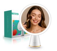 VOYOR Makeup Mirror with Lights, Dimmable Touch Sensor Light up CM110 | Mirror 360° Rotation, Rechargeable LED Mirrors on Stand, Cosmetic Mirrors for Bedroom Office and Travel