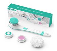 VOYOR Silicone Body Scrubber, Electric Body Brush Long Handle for Shower