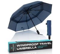 VOYTAG Travel Umbrella - Windproof Compact - Small Mini Portable Umbrella for Rain with Automatic Open Close, Durable & Lightweight, Waterproof Canopy, Fits in Backpack & Purse (Blue)