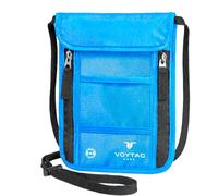 VOYTAG Ultra-Slim Comfort Neck Wallet & Passport Holder - RFID-Protected, Stylish Travel Pouch for Men & Women (Blue), Blue