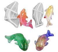 Voyyphixa 2 PCS Koi Fish Resin Casting Moulds 3D Animal Silicone Resin Molds Goldfish Epoxy Casting Silicone Mold for Pendants, Jewellery Keychain Ornament Making Resin Art (Koi Fish)