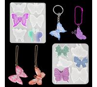 Voyyphixa 2Pcs Butterflies Resin Earring Moulds Fairy Wings Shapes Resin Moulds Jewelry Silicone Mould with Hole for Epoxy Resin Casting for Earrings Pendant Ornaments, DIY Art Craft (Butterfly)