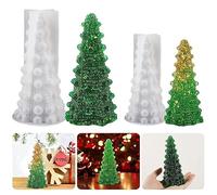 Voyyphixa 2PCS Christmas Tree Resin Moulds Silicone 3D Christmas Candle Moulds for Candle Making Xmas Epoxy Casting Moulds for Handmade Aromatherapy Candle Soap Home Decoration Ornaments