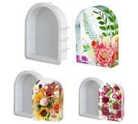 Voyyphixa 3 Pcs Arch Mould, Large Resin Molds, Geometric Epoxy Resin Casting Molds Deep Silicone Mold for Flower Preservation Bookends Candle DIY Home Decoration
