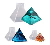 Voyyphixa 3 Pcs Pyramid Resin Casting Moulds Geometric Epoxy Resin Moulds Pyramid Mold for Jewellery Making, DIY Home Decoration, Paperweight Gift Epoxy Resin Kits (3PCS)