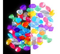 Voyyphixa 300PCS Pebbles Decorative Stones Glow Rainbow Stones Rocks Gravel Aquarium Rocks for Landscaping Pebbles Decorative Stones for Outdoor Indoor Fish Tank Garden Walkway Plant Pots (300PCS)