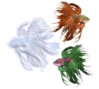 Voyyphixa 3D Lionfish Resin Mould Fighting Fish Resin Art Mould Betta Animal Silicone Molds for Epoxy Resin Large Statue Casting Molds for Wall Hanging Desktop, Cabinets Aquarium Fish Tank Decor