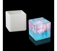 Voyyphixa 4 Inches Cube Resin Mold Large Deep Square Silicone Mold Transparent Cube Epoxy Resin Mold Clear Crystal Casting Molds for Flower Preservation Home Decoration Art Display