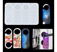 Voyyphixa 4 Pcs Door Hanger Sign Resin Mould, Please Do Not Disturb Sign Silicone Moulds for Epoxy Resin, Blank Door Handle Tag Mould for Home Office Door Knob (Door Sign Mould)