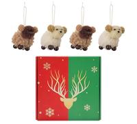 Voyyphixa 4pcs/5pcs Christmas Tree Ornaments, Red, Green, Gold Felt Animal Pendants, Hanging Decoration for Christmas Tree, Car Interiors, Home Office