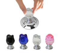 Voyyphixa 4Pcs Rose Shape Toilet Button Pusher, Toilet Push Button Topper Toilet Flusher Top Push Button for Long Nail for Toilet Lid & Tank Covers Drawer Toilet Tank Button Aid Bathroom Decor (Rose)