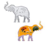 Voyyphixa DIY Animal Mold, Elephant Resin Molds Coaster Silicone Molds for Resin Big Pendant Casting Mold for Backpack, Wall Hanging, Art Desktop Ornament Resin Crafts (Elephant Mould)