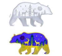 Voyyphixa DIY Animal Mold, Polar Bear Resin Molds Coaster Silicone Molds for Animal Sculpture Resin, Big Pendant Casting Mold for Backpack, Wall Hanging, Art Desktop Ornament Resin Crafts