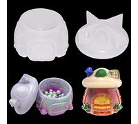 Voyyphixa Mushroom Silicone Moulds for Resin, Jars Silicone Moulds for Resin Casting House Resin Jar Mold with Lid Epoxy Resin Mold for Storage Container, Candle Holder, Candy Jar, Gifts