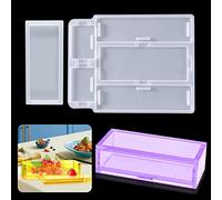 Voyyphixa Rectangle Resin Box Mold Jewelry Box Molds with Lid Container Silicone Molds for Epoxy Resin Pencil Case Casting Mold DIY Pen Domino Trinket Storage Box (Pen Holder Mold)