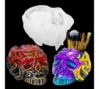 Voyyphixa Skull Resin Moulds Molds for Resin Epoxy, Skull Head Resin Mold Ghost Silicone Mold Resin Casting 3D Skeleton Mold DIY Jewelry Box,Trinket Container,Makeup Brush Holder,Pen Holder