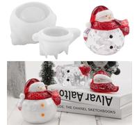 Voyyphixa Snowman Jar Resin Moulds with Lid Christmas Ornaments Silicone Moulds Epoxy Resin Casting Mold for DIY Jewelry Storage Box Candy Container Candle Holder Home Decoration
