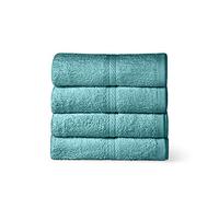Vozbi Bath Towels Pack of 4-450 GSM Ring Spun Cotton Towels for Bathroom - Bath Linen Egyptian Cotton Hotel Quality Towel Set - Jumbo Bath Sheet Towel (Kingfisher)