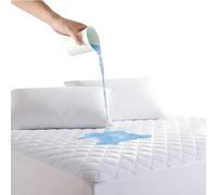 Vozbi Double Mattress Protector, Quilted Mattress Protector Double Bed, Fits Mattresses up to 8 Inch, Breathable Double Bed Protector Prevents Mattress from Ripping-White