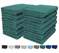 Vozbi Flannel Face Cloth - Cotton Washcloths Set - 30 x 30 cm, 100% Ring Spun Cotton, Premium Quality Face Towels, Highly Absorbent and Soft Feel Fingertip Towels (12 Pack -Kingfisher)