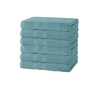 Vozbi Hand Towels 50 x 85 cm (6-Pack) | Highly Absorbent Hand Towels for Bathroom | 100% Cotton Towels | Soft & Thick Hand Towels for Kitchen, Hotel & Spa (Kingfisher)
