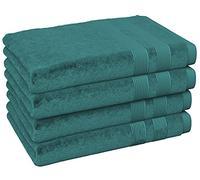 Vozbi Kingfisher Hand Towels (4-Pack) | 50 x 85 cm | 100% Cotton, Super Absorbent, Lightweight, Soft & Ultra Compact