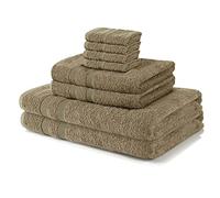 Vozbi Towels (8 Pieces) 2 Bath Towels, 2 Hand Towels and 4 Washcloths - 500 GSM Egyptian Cotton Towel Bale - Ring Spun Cotton Towel Set - Home & Kitchen Bathroom Accessories Shower Towel (Latte)