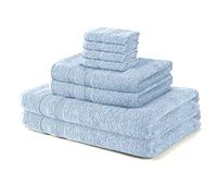 Vozbi Towels (8 Pieces) 2 Bath Towels, 2 Hand Towels and 4 Washcloths - 500 GSM Egyptian Cotton Towel Bale - Ring Spun Cotton Towel Set - Home & Kitchen Bathroom Accessories Shower Towel (Sky Blue)