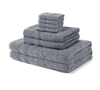 Vozbi Towels Set - (8 Pieces) 2 Bath Towels, 2 Hand Towels and 4 Washcloths - 500 GSM Egyptian Collection Towel Bale - Ring Spun Cotton Towel Set Grey
