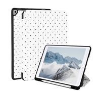 Vozehui 10.2/10.5 inch White Polka Dot Case for iPad 9th/8th/7th/Air 3rd/Pro Generation with Pencil Holder,Shockproof Tri-fold Stand Protective Cover with Sleep Wake for iPad 9th/8th/7th