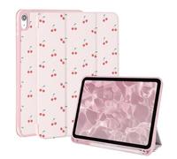 Vozehui 11/10.9 inch Cute Pink Cherry Case for iPad (A16) 11/10th Generation with Pencil Holder,Shockproof Tri-fold Stand Protective Cover with Sleep Wake for iPad 11/10.9 inch 2025/2022