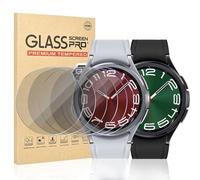 Vozehui [4+2 Pack Screen Protector for Samsung Galaxy Watch 6 43mm, Tempered Glass, 2.5D Ultra-Thin, Touch Sensitive, 4 Privacy Screen & 2 Anti-Purple Light Eye Protection