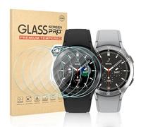 Vozehui 6 Pack Screen Protector for Samsung Galaxy Watch 4 Classic 42mm, High Definition Tempered Glass, 2.5D Ultra-Thin, Touch Sensitive, Easy Installation, for Samsung Galaxy Watch 4 Classic 42mm