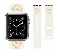 Vozehui Apricot Love Print Silicone Strap Compatible with Apple Watch Strap 42mm 40mm 41mm 38mm,Soft Silicone Replacement Straps for iWatch SE Series 10 9 8 7 6 5 4 3 2 1, Women Men