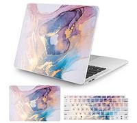 Vozehui Case Compatible with MacBook Air 13.6 inch 2024 2022 Release A3113 M3 A2681 M2 with Touch ID, Marble Pattern Design Slim Protective Plastic Hard Shell Case & Keyboard Cover with Air 13.6 inch
