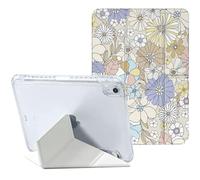 Vozehui Case for iPad 10th Gen 2022, 10.9 Inch Slim Protective Cover with Pencil Holder, Auto Wake Sleep, Flower Pattern
