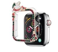 Vozehui Christmas Protective Case Compatible with Apple Watch 40mm 41mm 44mm 45mm Diamond,Christmas Case for iWatch SE/Series 9/8/7/6/5/4,All-Around Edge Protective Cover Frame No Screen Protector