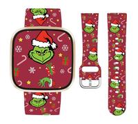 Vozehui Christmas Watch Band Compatible with Fitbit Sense/Sense 2/Versa 3 4 Bands for Women Men,Silicone Replacement Band for Fitbit Sense/Sense 2/Versa 3 4 Smart Watch Strap