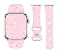 Vozehui Cute Bow Print Silicone Strap Compatible with Apple Watch Strap 42mm 44mm 45mm 49mm,Soft Cute Replacement Straps for iWatch SE Series 11 10 9 8 7 6 5 4 3 2 1, Women Men